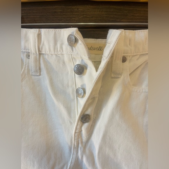 Madewell Rigid Denim A-Line Mini Skirt White: Button-Front Edition Size 25 - Picture 10 of 12
